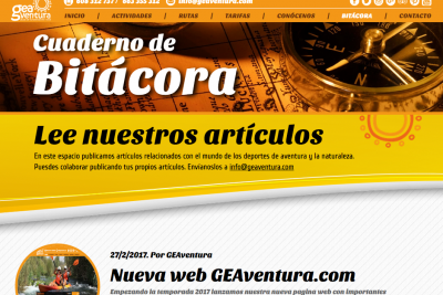 Nueva web GEAventura.com